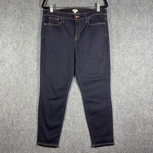 J.Crew Skinny Jeans Dark Blue Stretch Denim Mid Rise Womens 32x26 #1474